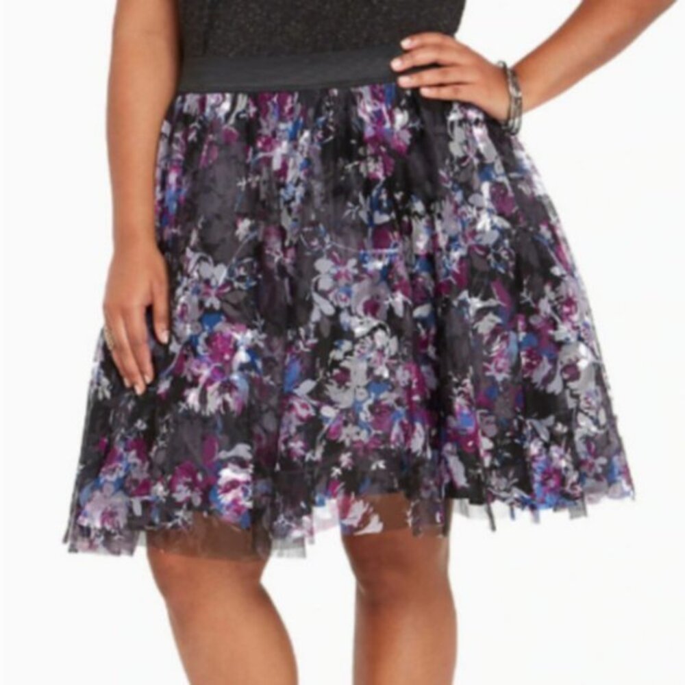 Torrid Floral Print Tulle Purple Party Ski…